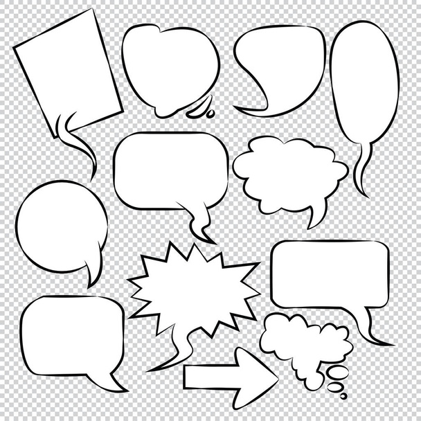 Comic Bubble Speech Μπαλόνια Ομιλία Cartoon Vector  - Διάνυσμα, εικόνα