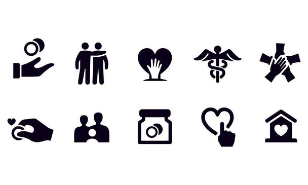  Cura e Charity Icons progettazione vettoriale  - Vettoriali, immagini