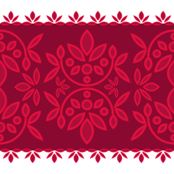 Seamless background with stitch embroidery. Ethnic pattern. Vector illustration for web design or print. - Vetor, Imagem