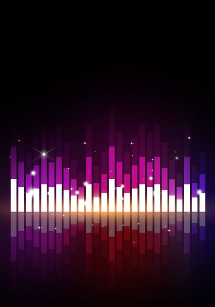 80s neon color music equalizer background for party events - Photo, Image