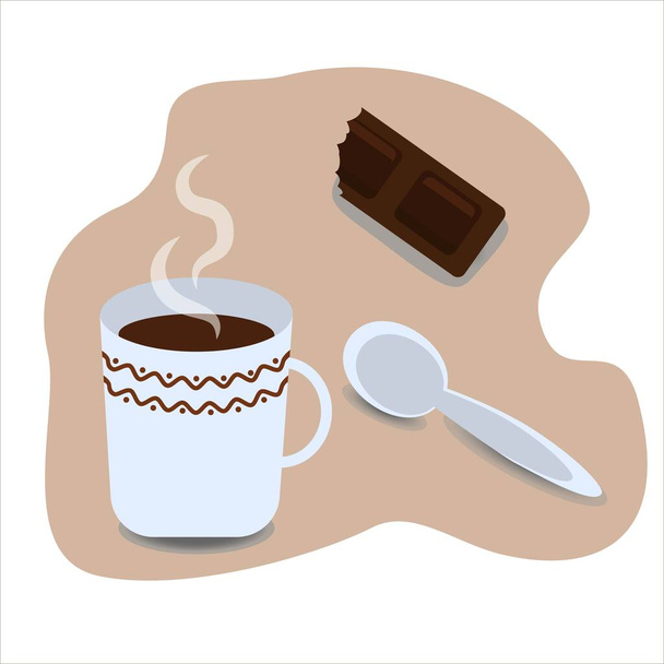 ホットチョコレートでマグカップ、任意の目的のための素晴らしいデザイン。コーヒーを飲んで。ホーム甘い家。EPS10 - ベクター画像
