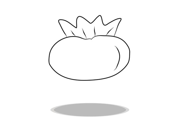 Tomato icon vector, hand drawing. Illustration of vegetable, contour of symbol  - Vektor, kép