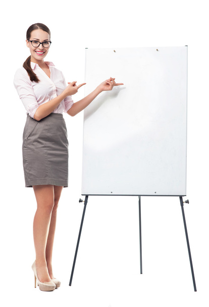 Businesswoman with flip chart - Photo, Image