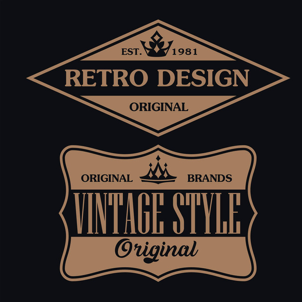 vintage y retro insignia etiqueta diseño colección vector conjunto 69.eps - Vector, imagen