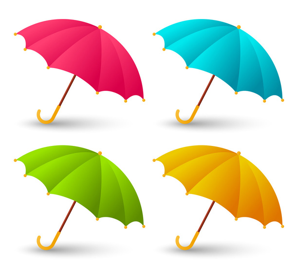 Набор цветных зонтиков
 - Вектор,изображение