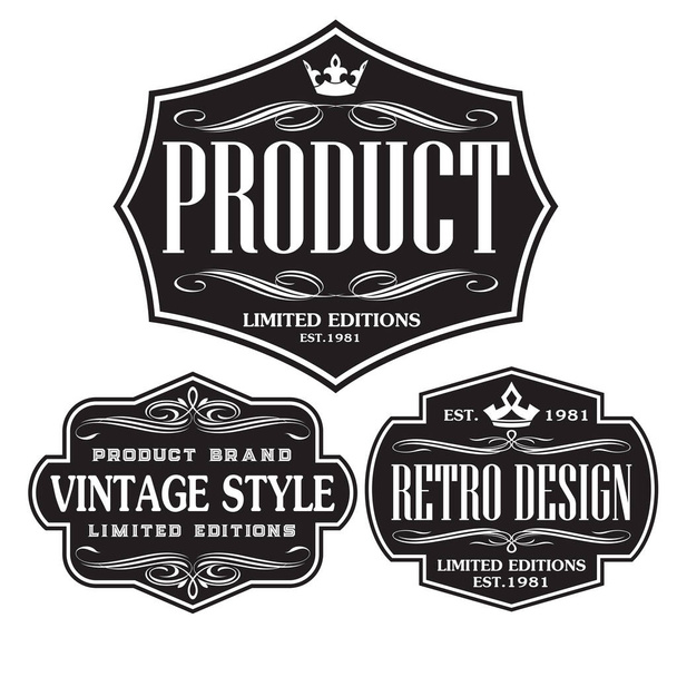 vintage y retro insignia etiqueta diseño colección vector - Vector, imagen