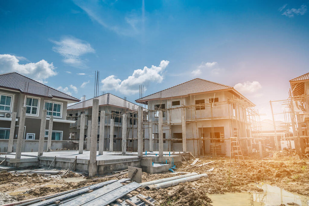 κατασκευή κατοικιών νέα κατοικία σε εξέλιξη στο εργοτάξιο - Φωτογραφία, εικόνα