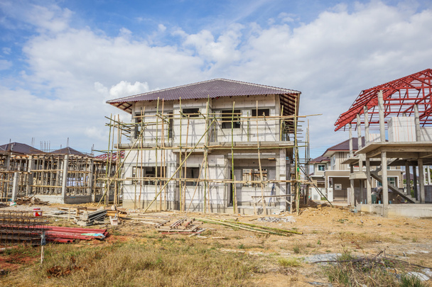 κατασκευή κατοικιών νέα κατοικία σε εξέλιξη στο εργοτάξιο - Φωτογραφία, εικόνα