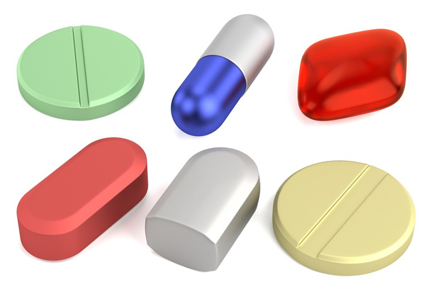 Realistic 3d render of pills - Foto, afbeelding