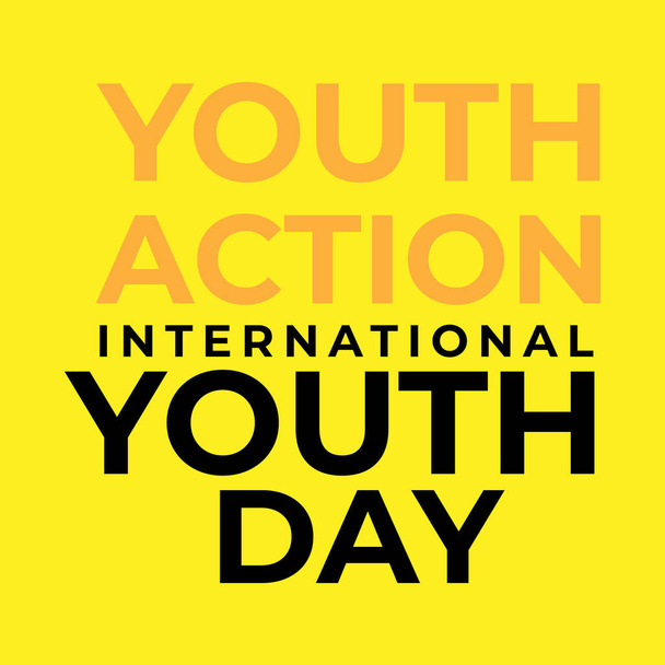 Projeto para celebrar o evento internacional da juventude. 12 de Agosto. Ilustração do vetor da campanha com engajamento dos jovens para o tema de ação global
 - Vetor, Imagem