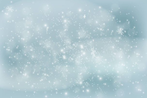 青空、大雪、雪、メリークリスマスのための休日の冬の風景と自然冬のクリスマスの背景 - ベクター画像