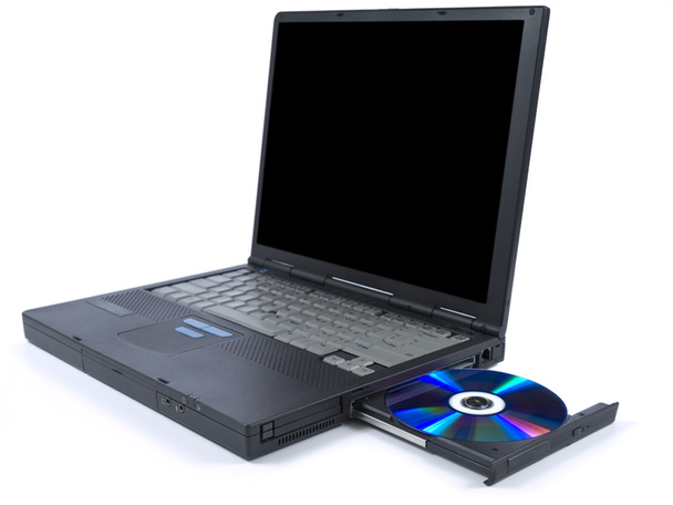 Чорний ноутбук і DVD
 - Фото, зображення