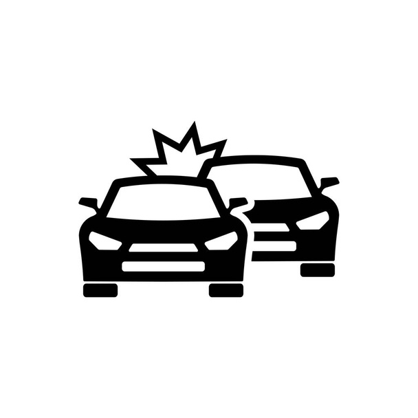車のクラッシュアイコン。事故車のシンボル。隔離された白い背景のベクトル。EPS 10. - ベクター画像