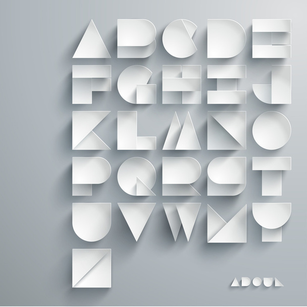 papírové grafické abeceda sada - Vektor, obrázek