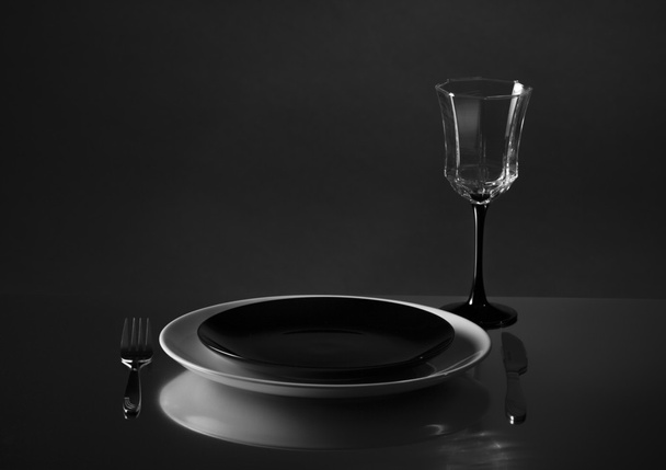 Silhouettes of tableware - 写真・画像