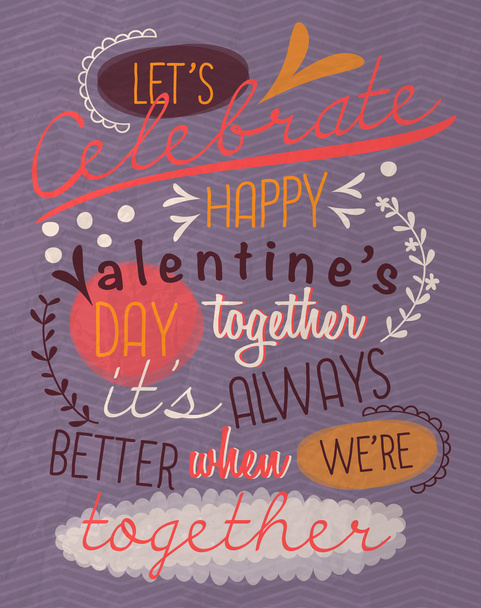 Vintage valentine's day poster - Διάνυσμα, εικόνα