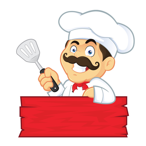 Шеф-кухар холдингу шпателем
 - Вектор, зображення