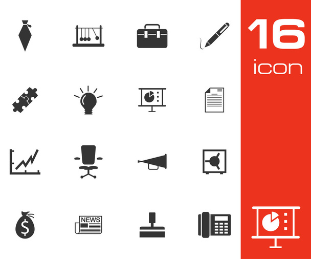 Vector black business icons set on white background - Vector, Image