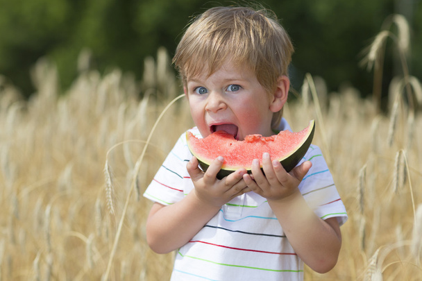 Junge isst Wassermelone - Foto, Bild