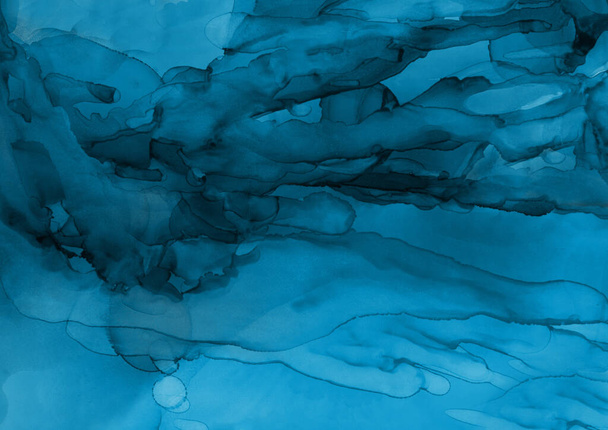 sininen nestemäinen muste, digitaalinen tapetti - Valokuva, kuva