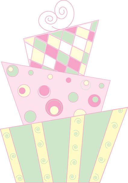 Clipart Illustration of a Funky Modern Cake Design - Photo, Image