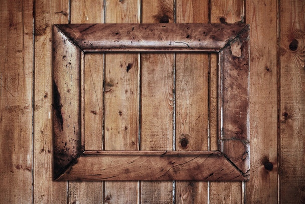 Rahmen an Holzwand - Foto, Bild