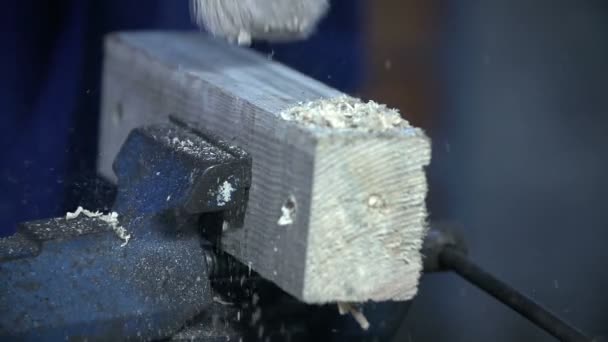 Cleaning sawdust in slow motion - Footage, Video