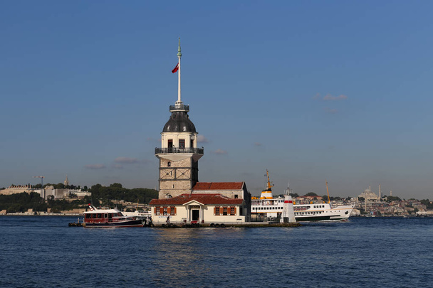 Panenská věž v Bosphorském průlivu, Istanbul City, Turecko - Fotografie, Obrázek
