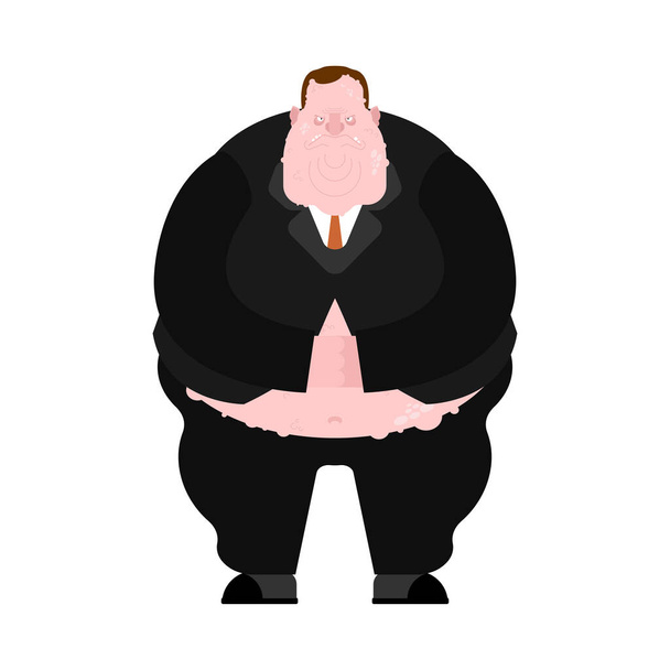 Tlustej hnusnej šéf. Zpocený odporný šéf. vektorová ilustrace - Vektor, obrázek