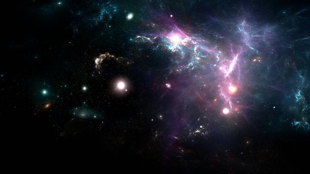 sterrenstelsel een systeem van miljoenen of miljarden sterren, samen met gas en stof, samengehouden door aantrekkingskracht van de zwaartekracht. - Foto, afbeelding