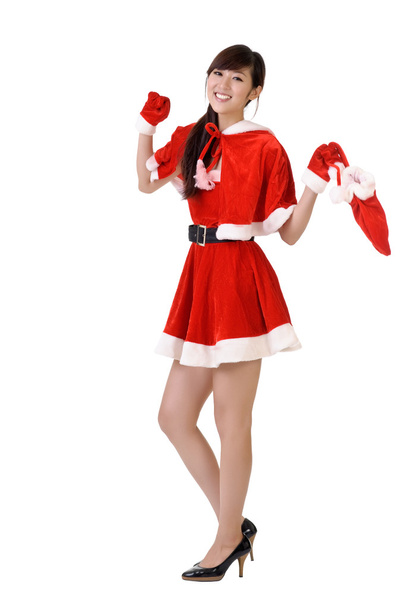 Cheerful Christmas woman - Photo, image