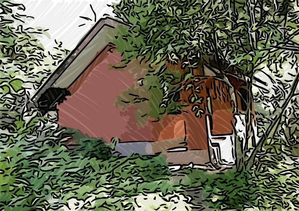 kunst kleur van verlaten huis - Foto, afbeelding