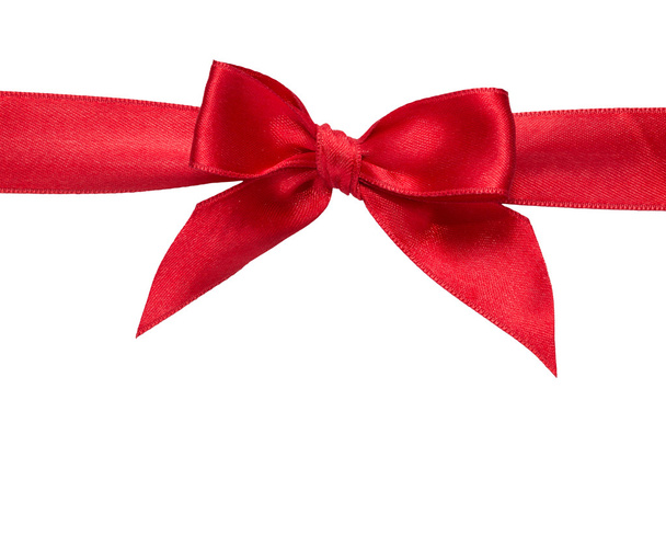 red ribbon with bow - Φωτογραφία, εικόνα