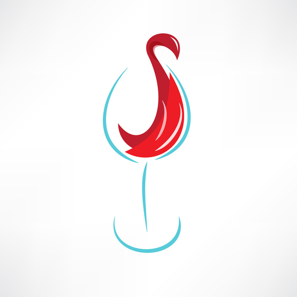 Glass with red wine icon - Vektor, obrázek