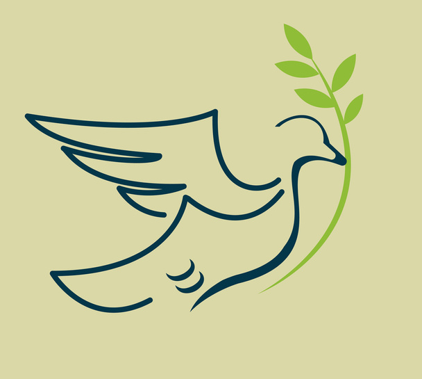 Dove and a sprig icon - Vector, Imagen