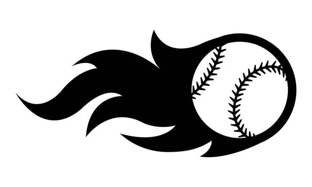 Vektori siluetti kuva baseball pallo yksinkertainen liekki muoto. Ihanteellinen tarra, tarra, urheilu logo ja minkäänlaista koristelua. - Vektori, kuva