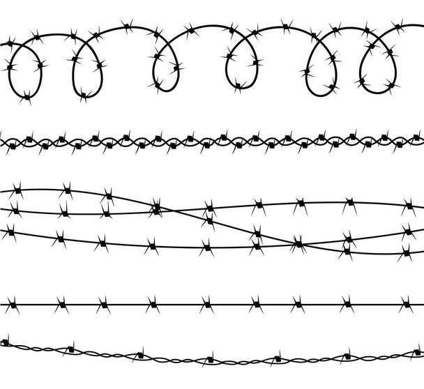 Silueta de alambre de púas - Vector, imagen