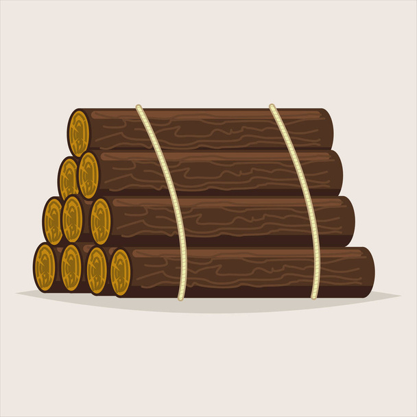 Logs ícone da árvore isolado no fundo. Madeira vetor cartoon ilustração
. - Vetor, Imagem