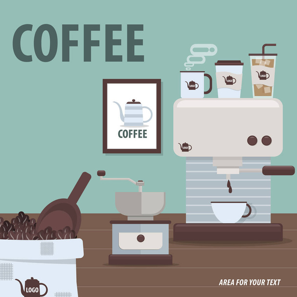 illustrazione vettoriale poster di caffè - Vettoriali, immagini