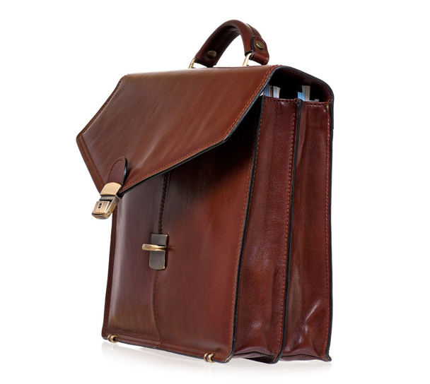 коричневий шкіряний портфель
 - Фото, зображення