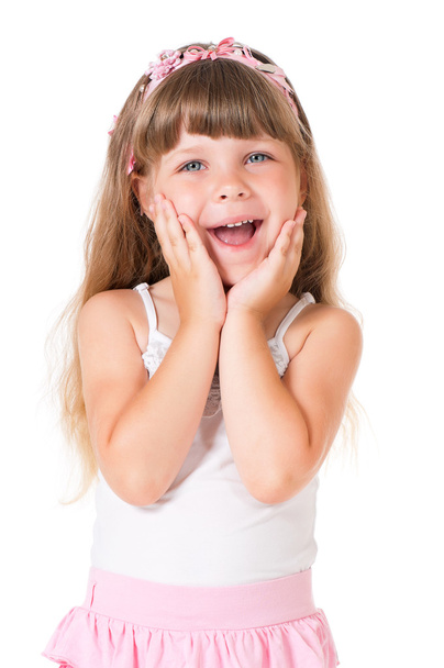 Little amazing girl with opening mouth - Photo, Image