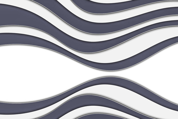Abstrakte gebogene Wellenvorlage für Ihr Design. Illustration mit Kurvenlinien. Wellenförmig geschnittener Hintergrund. - Foto, Bild