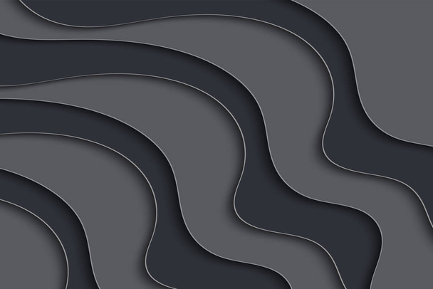 Abstract curved wave template for your design. Illustration with curves lines. Wavy paper cut background. - Photo, Image