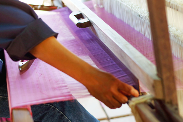 Primer plano del hilo de tejer para la industria textil
 - Foto, Imagen