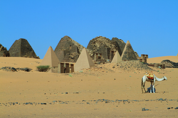 piramidy w meroe Sudanu - Zdjęcie, obraz
