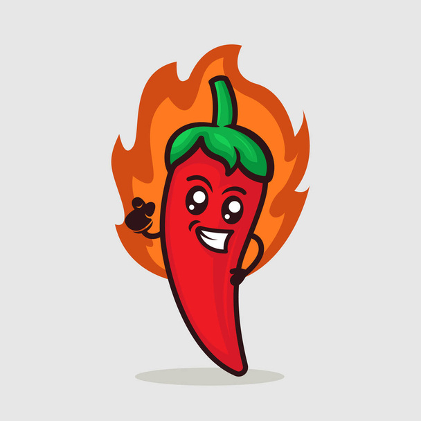 Cute chili mascot design illustration vector - Vector, afbeelding