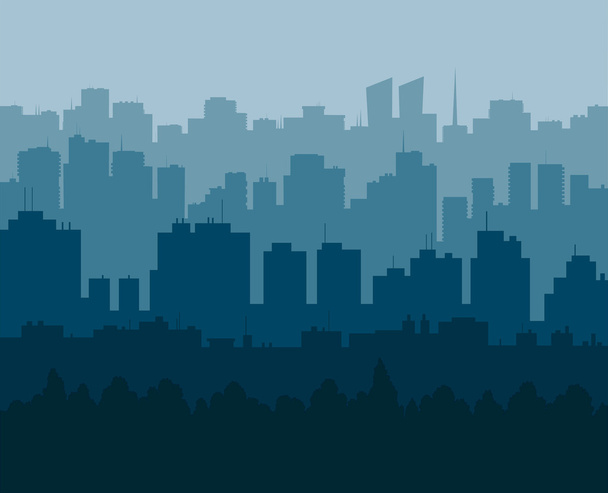 blauwe stad - Vector, afbeelding