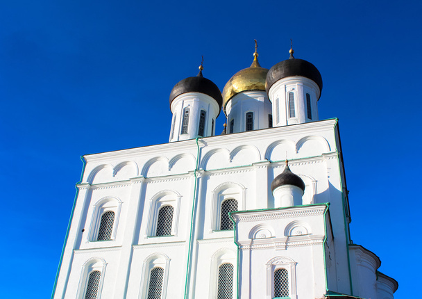 Pskov Kremlin (Krom) and the Trinity orthodox cathedral, Russia - 写真・画像