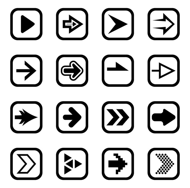 Symbolsatz für Pfeilzeichen - Vektor, Bild