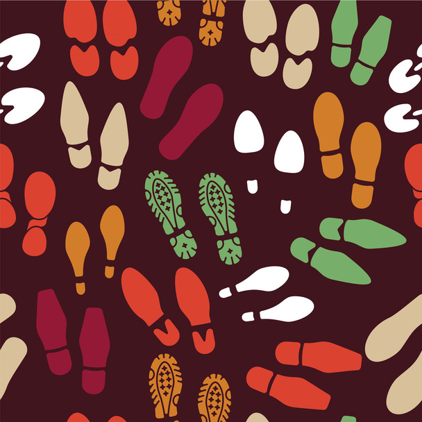 Коллекция обуви на подошве с отпечатком пальца
 - Вектор,изображение
